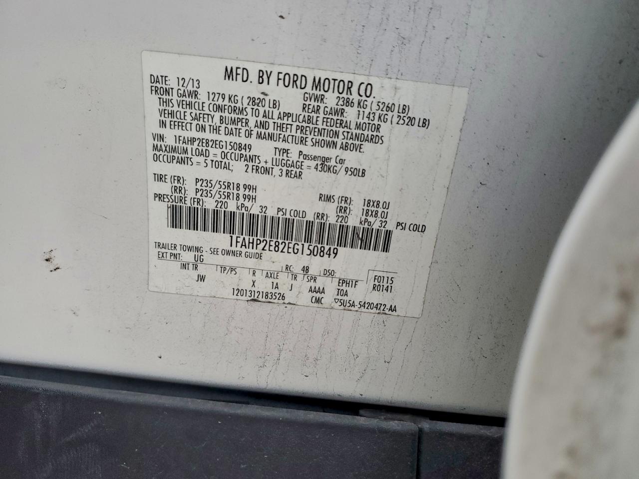 2014 FORD TAURUS SEL photo 25