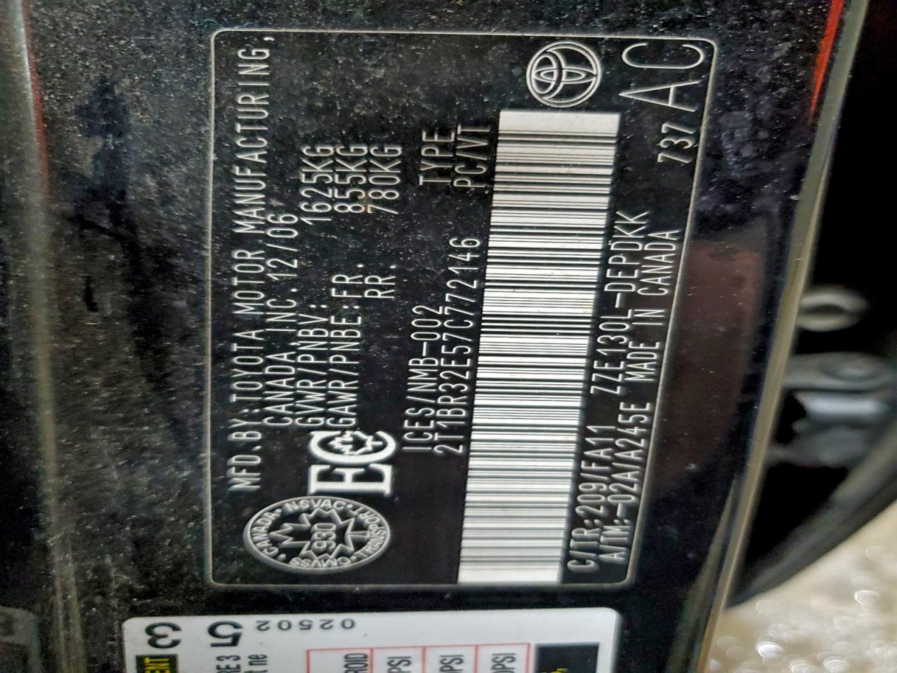 2007 TOYOTA COROLLA CE photo 12