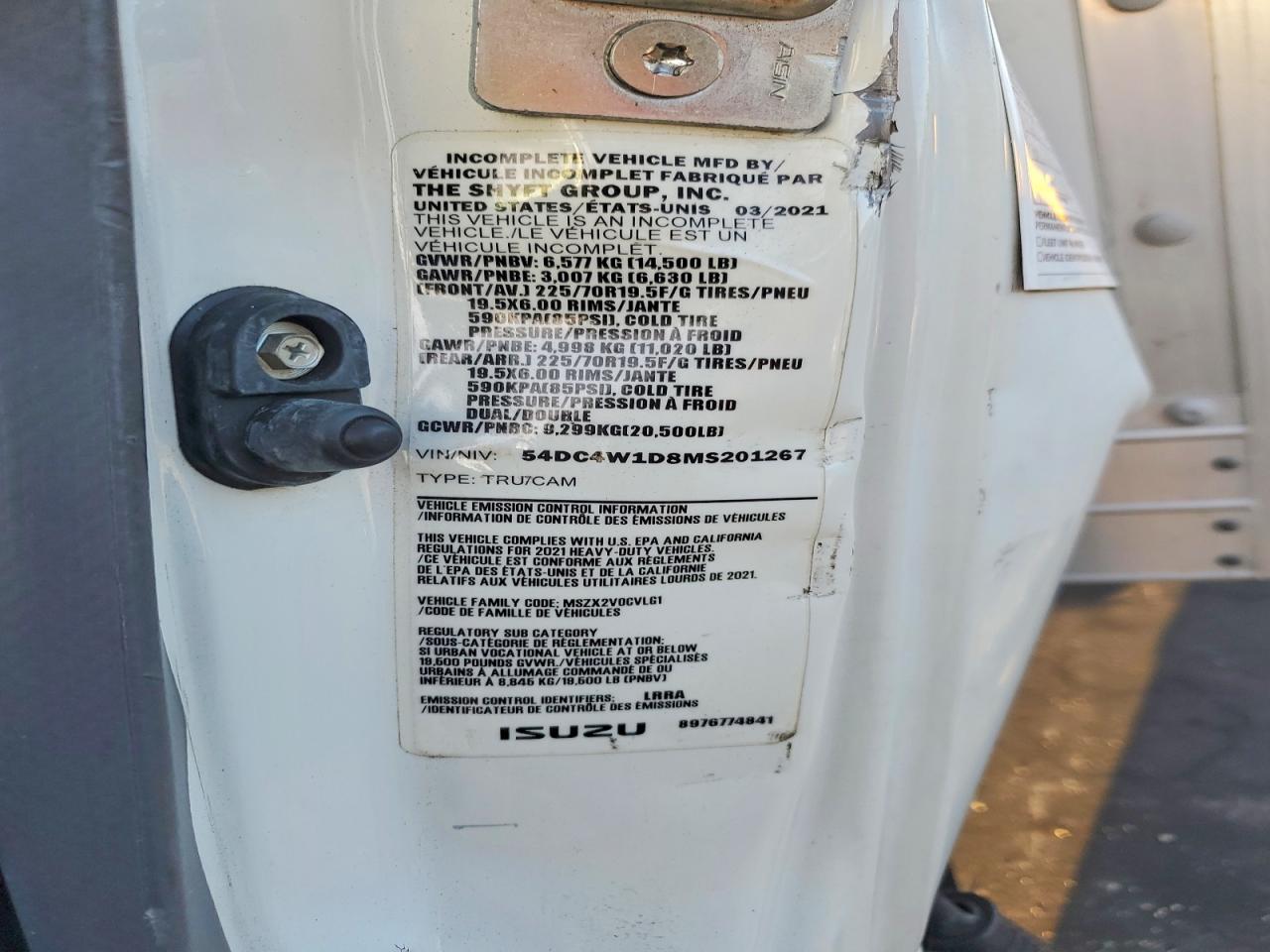 2021 ISUZU NPR BOX TRUCK photo 12