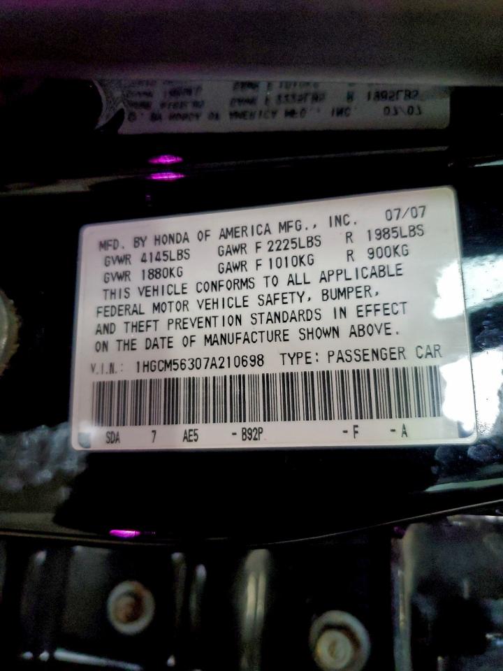 2007 HONDA ACCORD SE photo 23