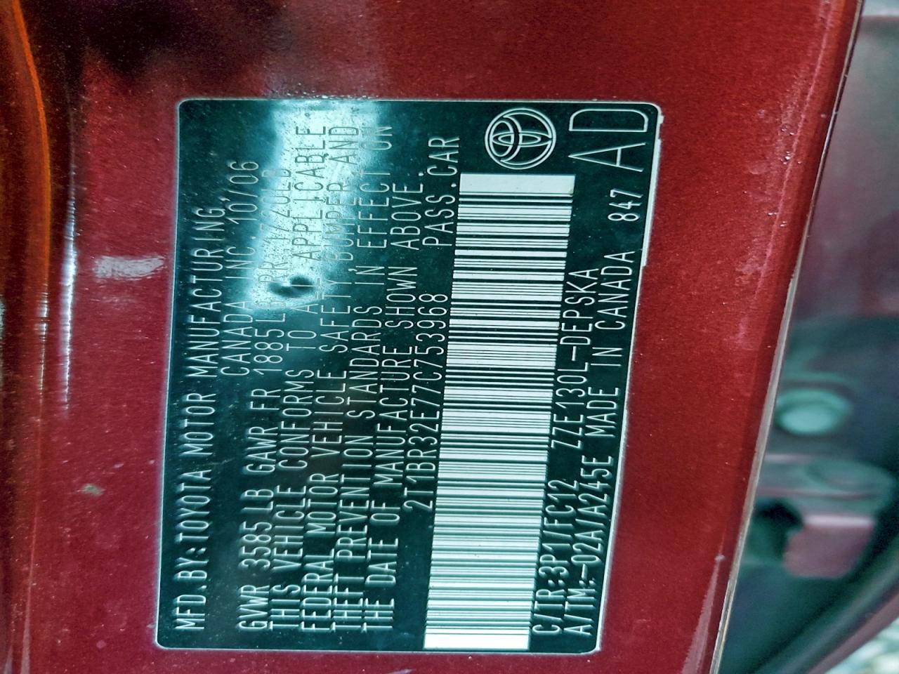2007 TOYOTA COROLLA CE photo 13