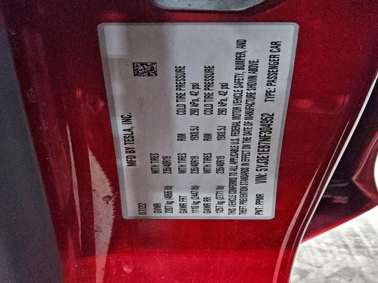 2022 TESLA MODEL 3 photo 12