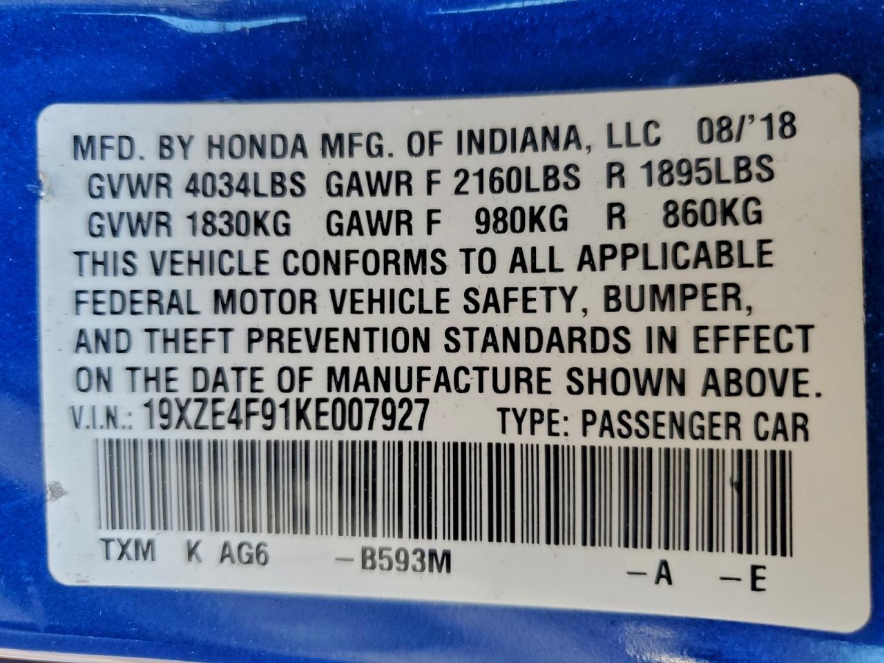 2019 HONDA INSIGHT TOURING photo 25