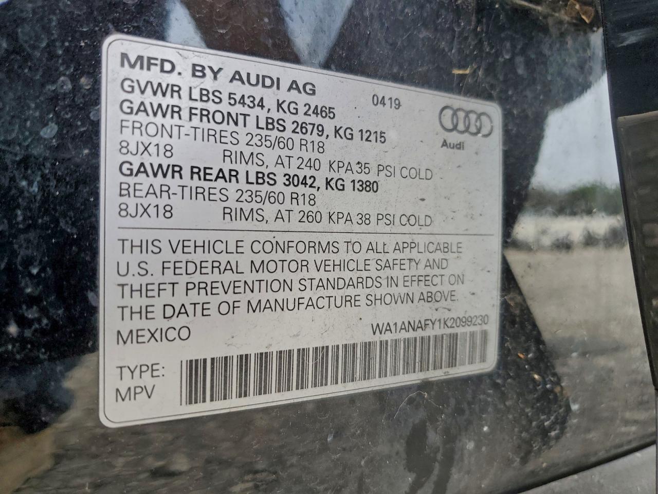 2019 AUDI Q5 PREMIUM photo 13