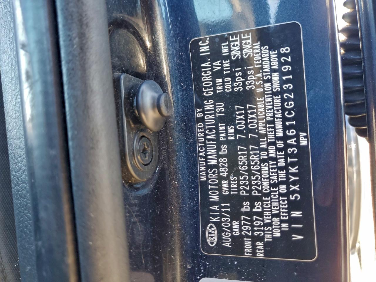 2012 KIA SORENTO BASE photo 14