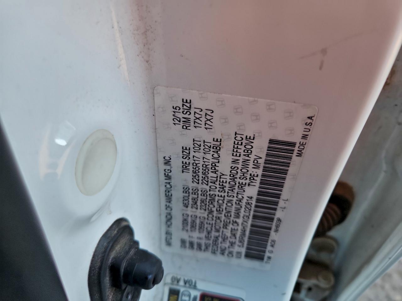 2016 HONDA CR-V EXL photo 25