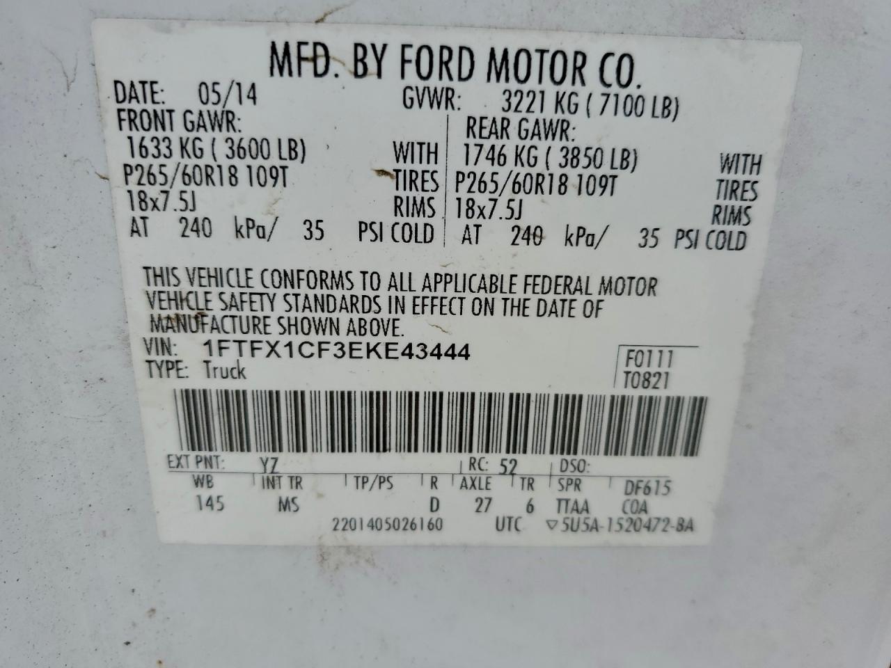 2014 FORD F150 SUPER CAB photo 34
