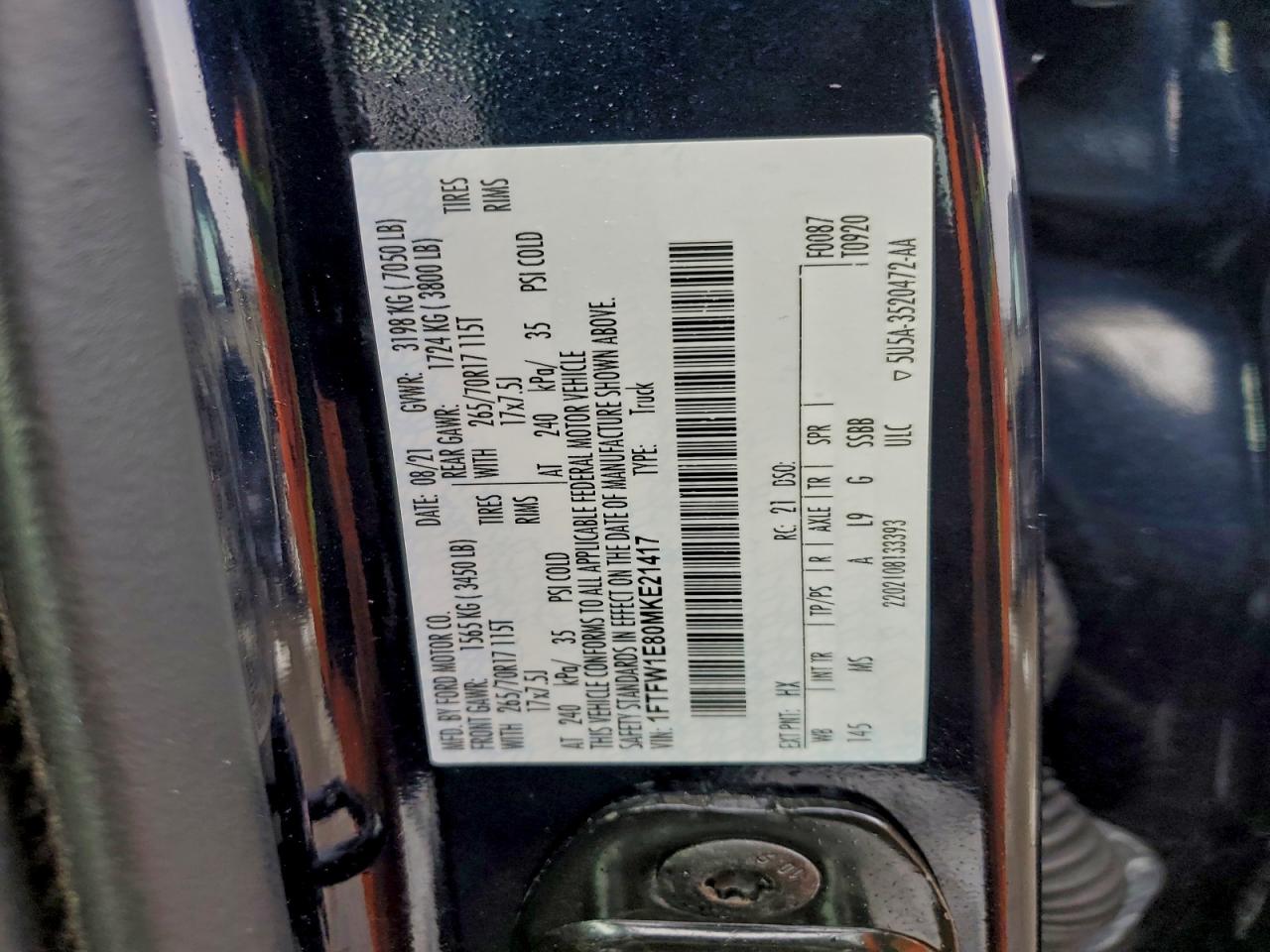 2021 FORD F150 SUPERCREW photo 12