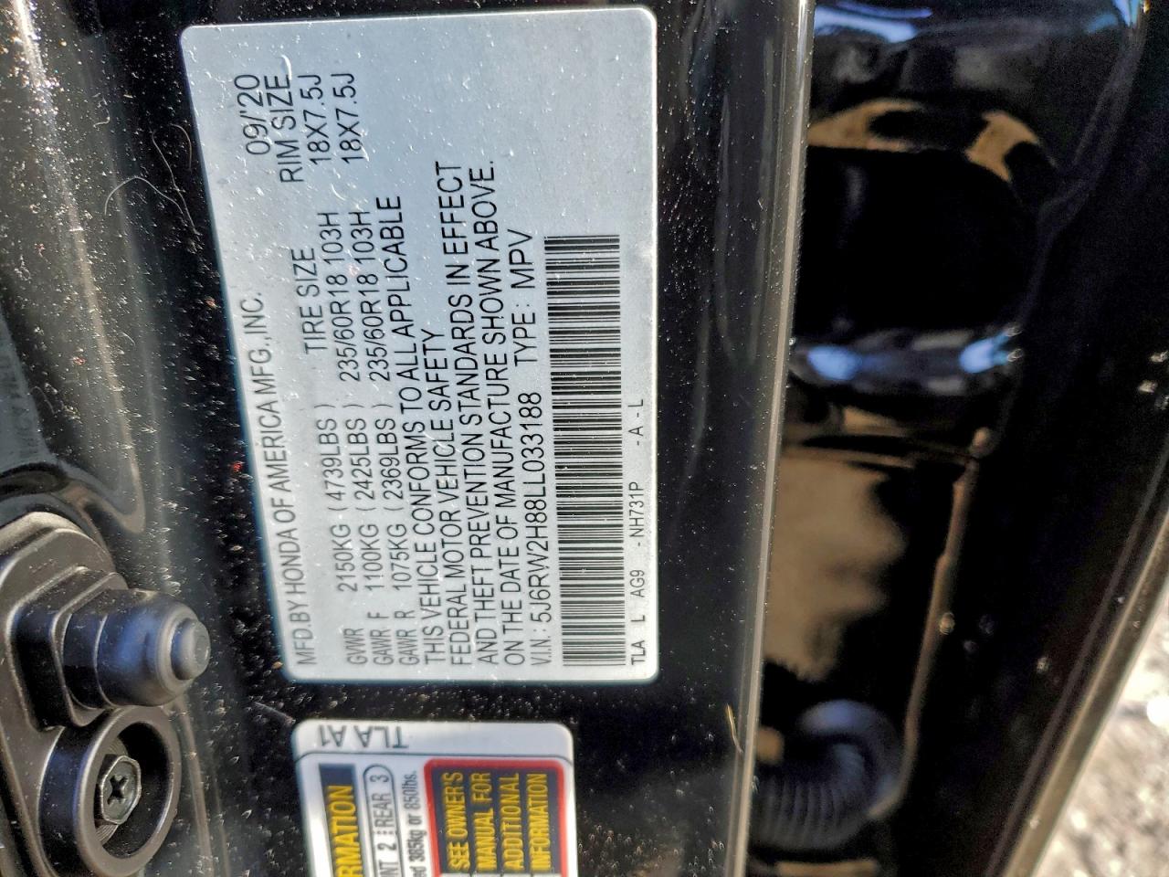 2020 HONDA CR-V EXL photo 25