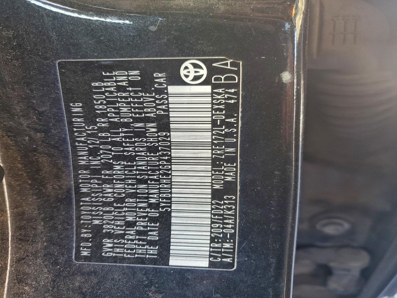 2016 TOYOTA COROLLA L photo 12