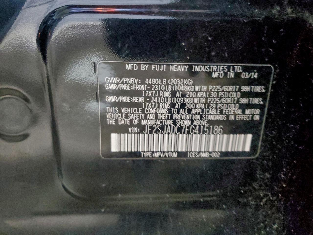 2015 SUBARU FORESTER 2.5I PREMIUM photo 23