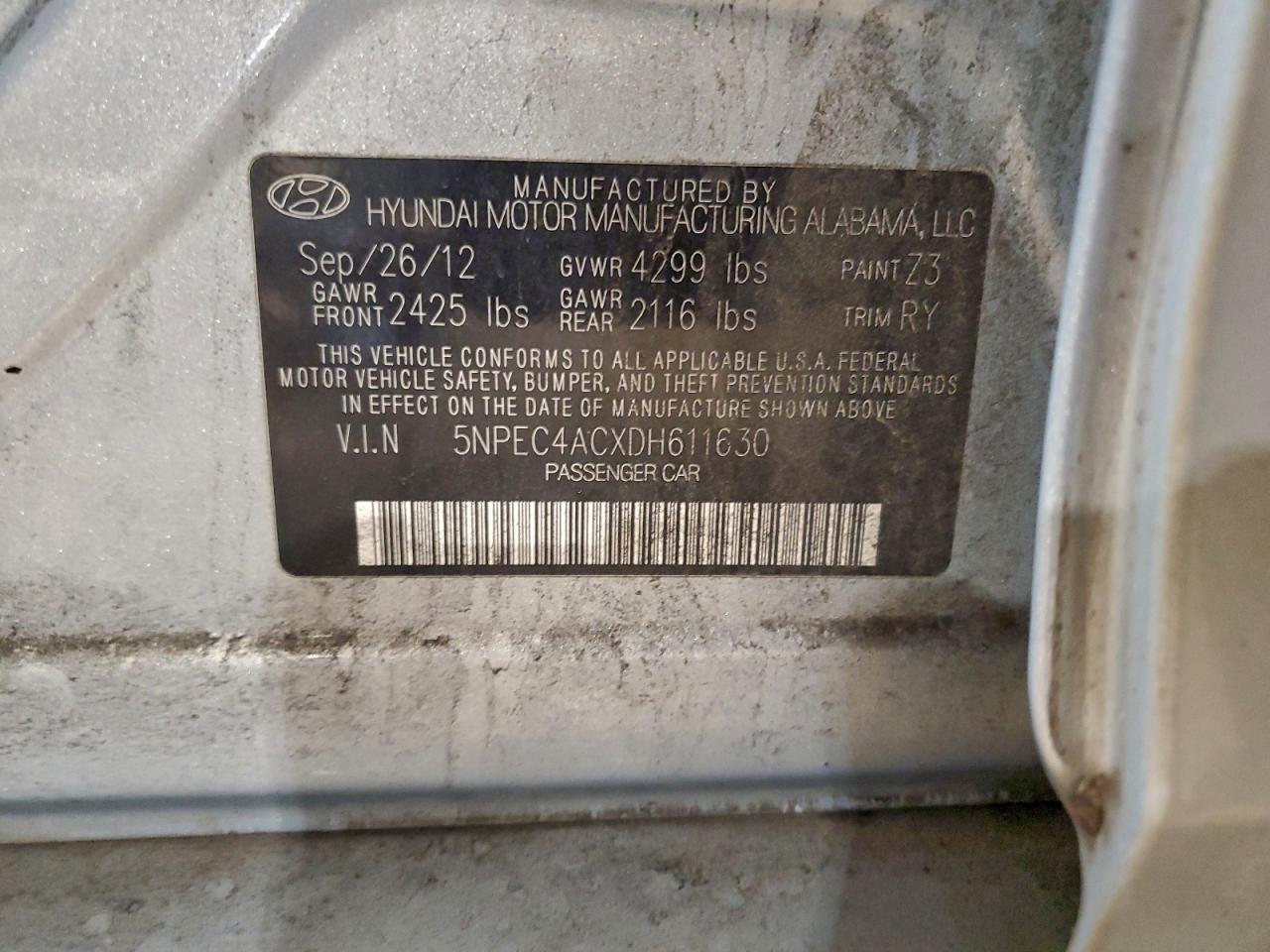 2013 HYUNDAI SONATA SE photo 13