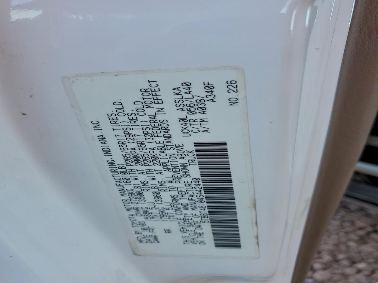 2004 TOYOTA TUNDRA ACCESS CAB LIMITED photo 12