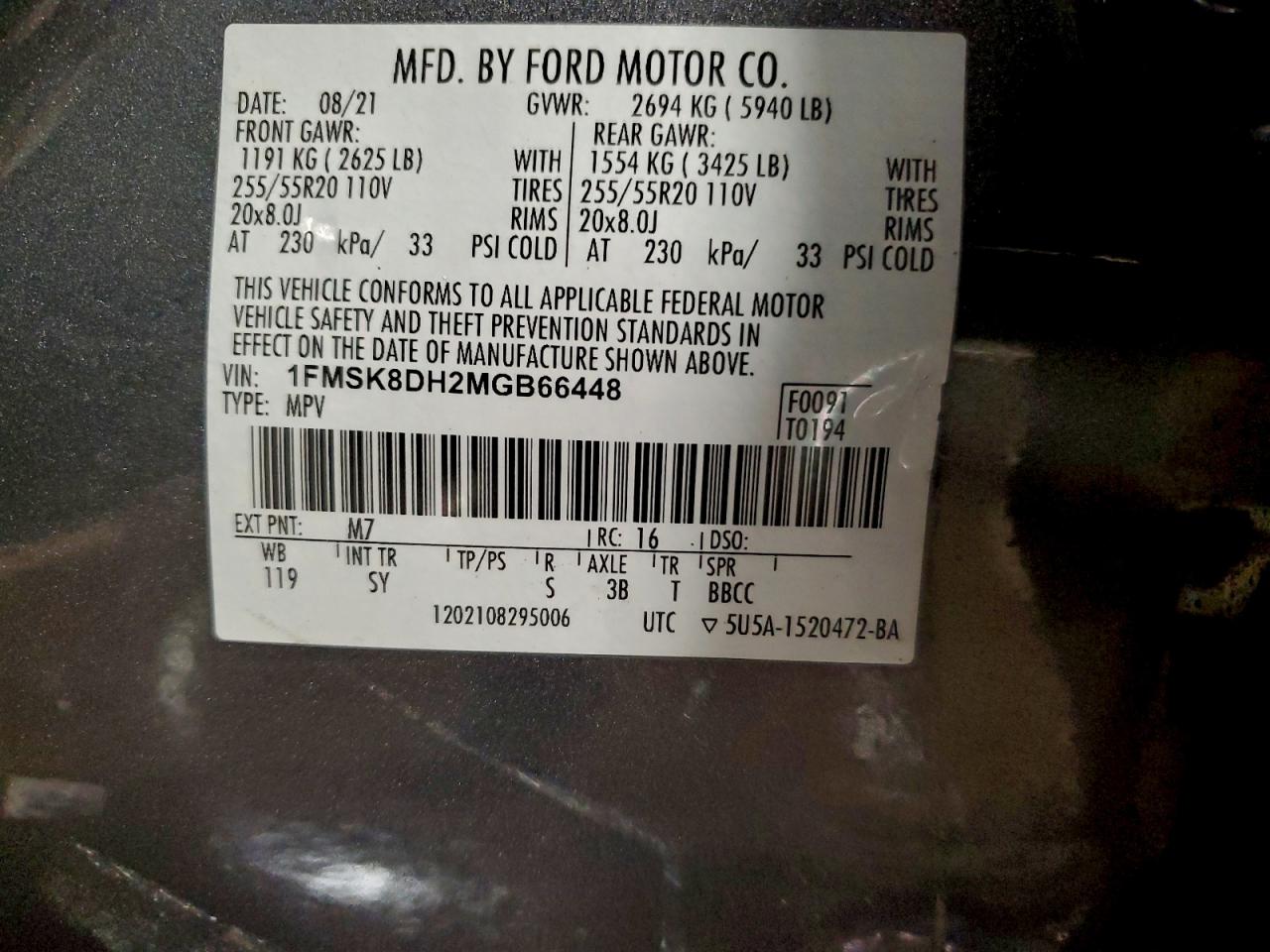 2021 FORD EXPLORER XLT photo 14