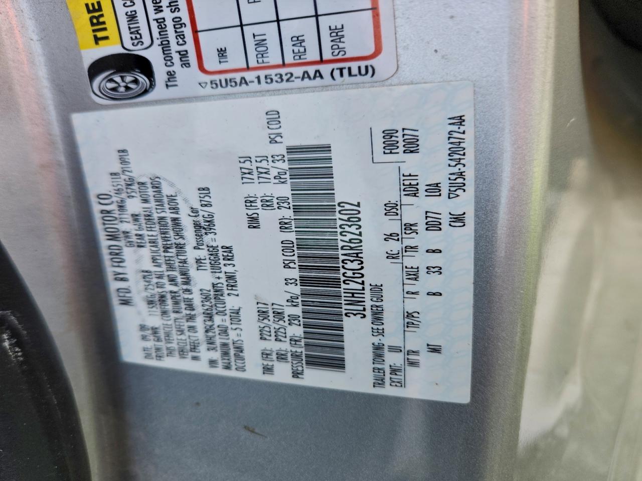 2010 LINCOLN MKZ photo 12