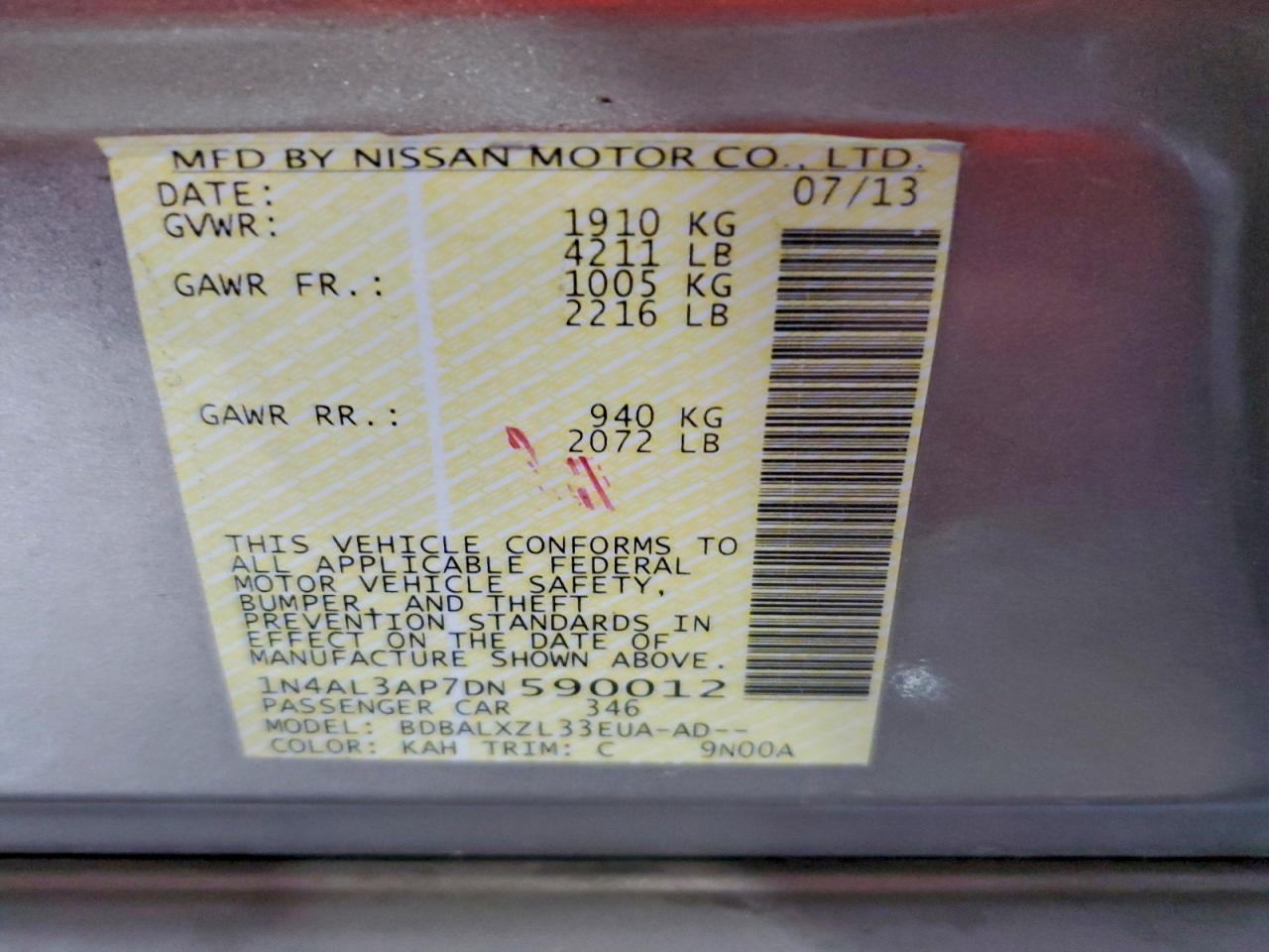 2013 NISSAN ALTIMA 2.5 photo 25