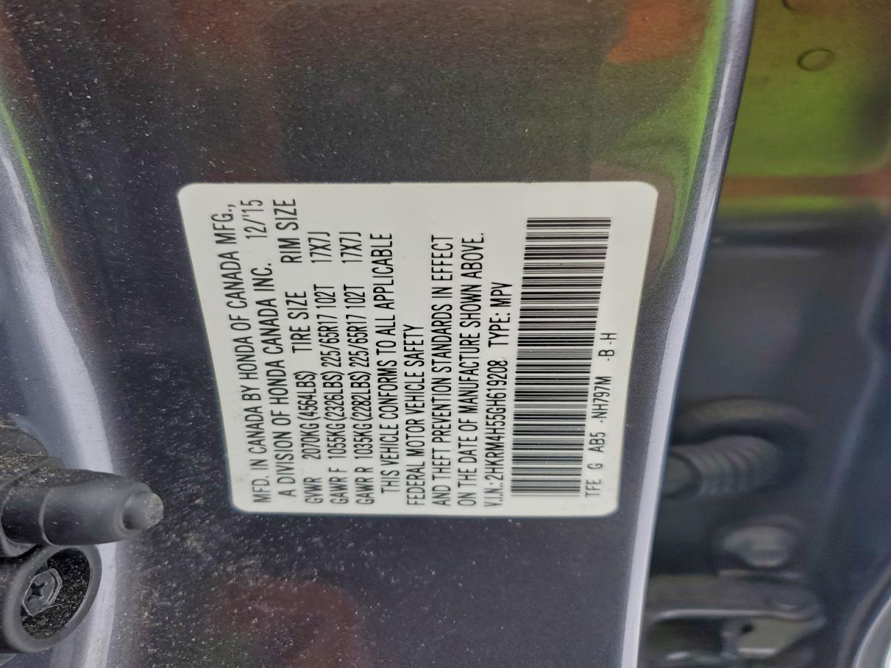 2016 HONDA CR-V EX photo 14