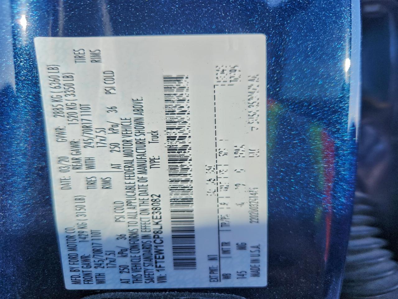 2020 FORD F150 SUPERCREW photo 13