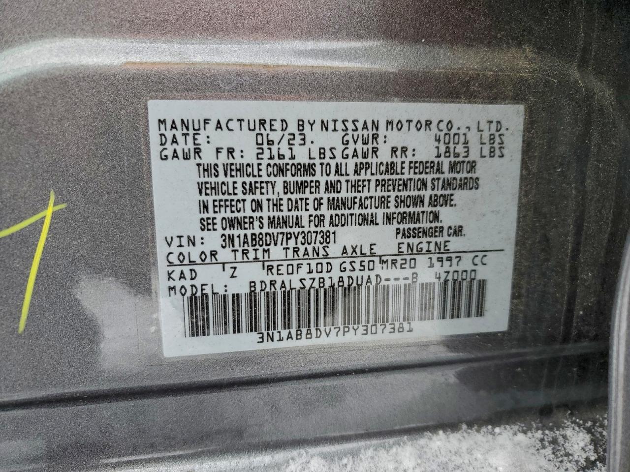 2023 NISSAN SENTRA SR photo 12