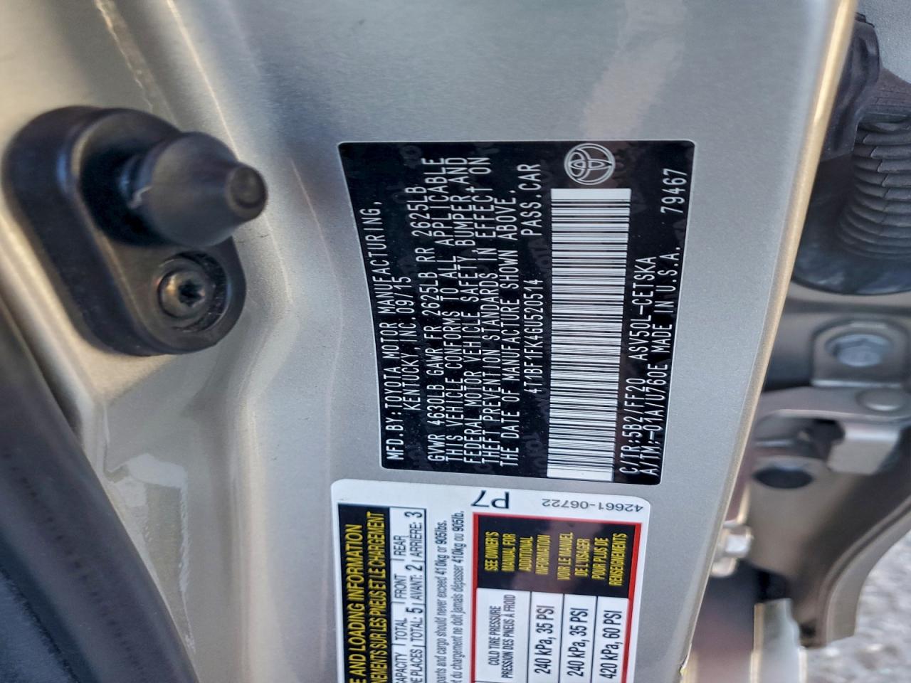 2016 TOYOTA CAMRY LE photo 12