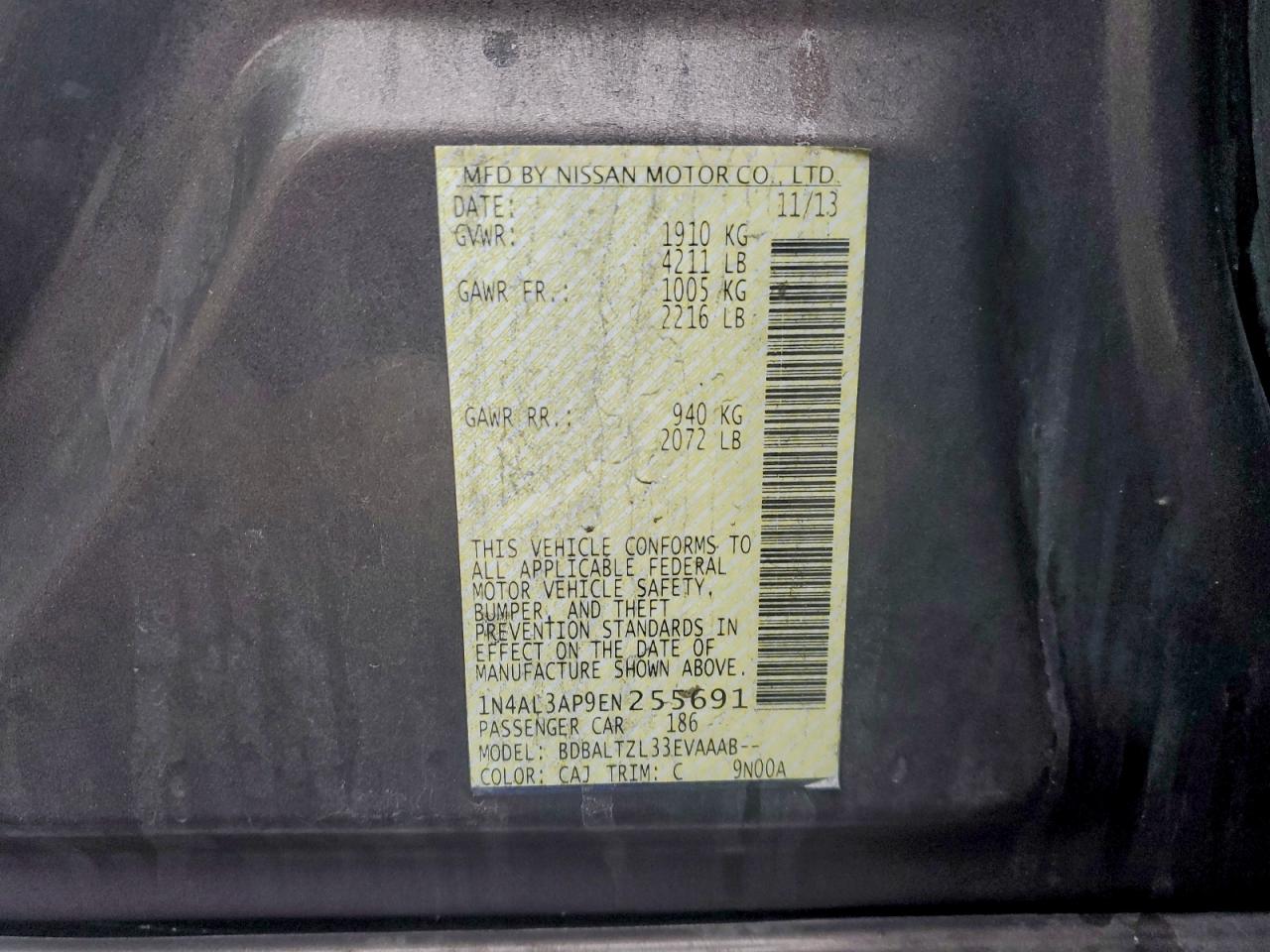 2014 NISSAN ALTIMA 2.5 photo 12