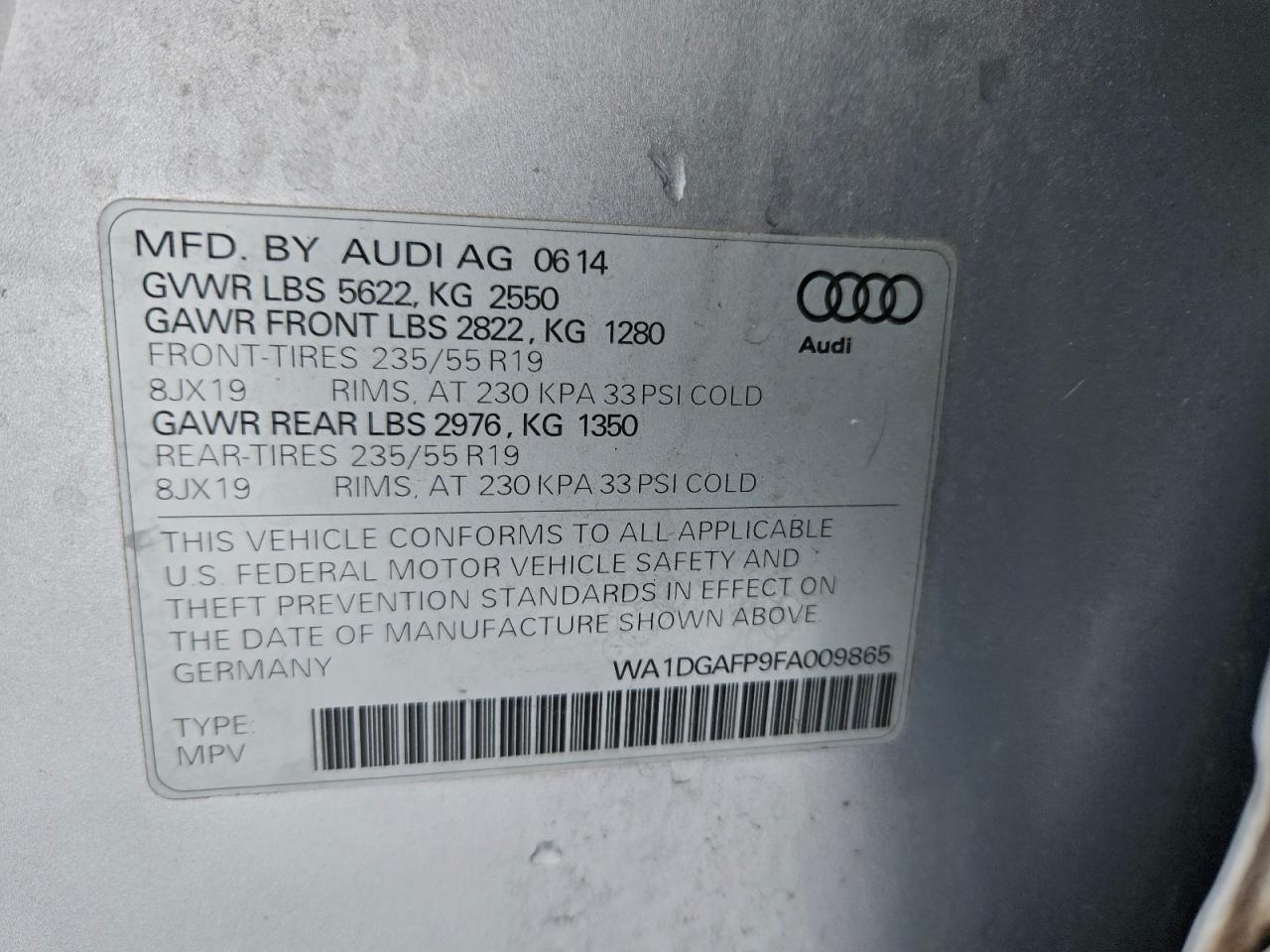 2015 AUDI Q5 PREMIUM PLUS photo 12