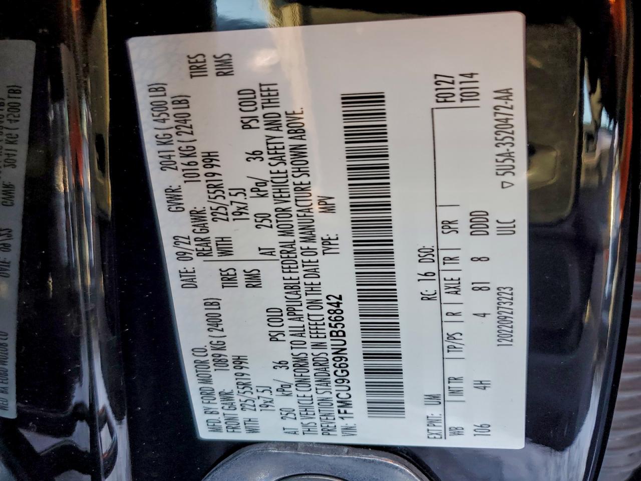 2022 FORD ESCAPE SE photo 13