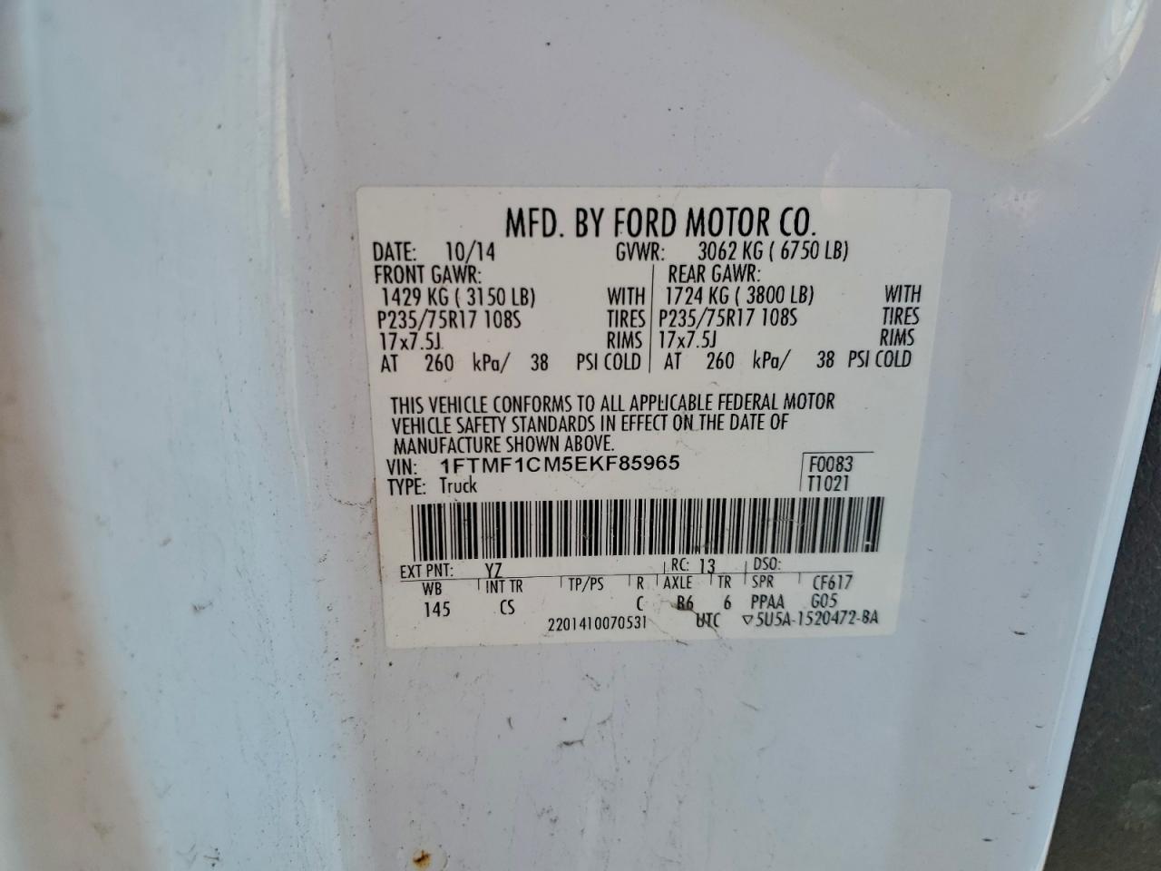 2014 FORD F150 photo 12