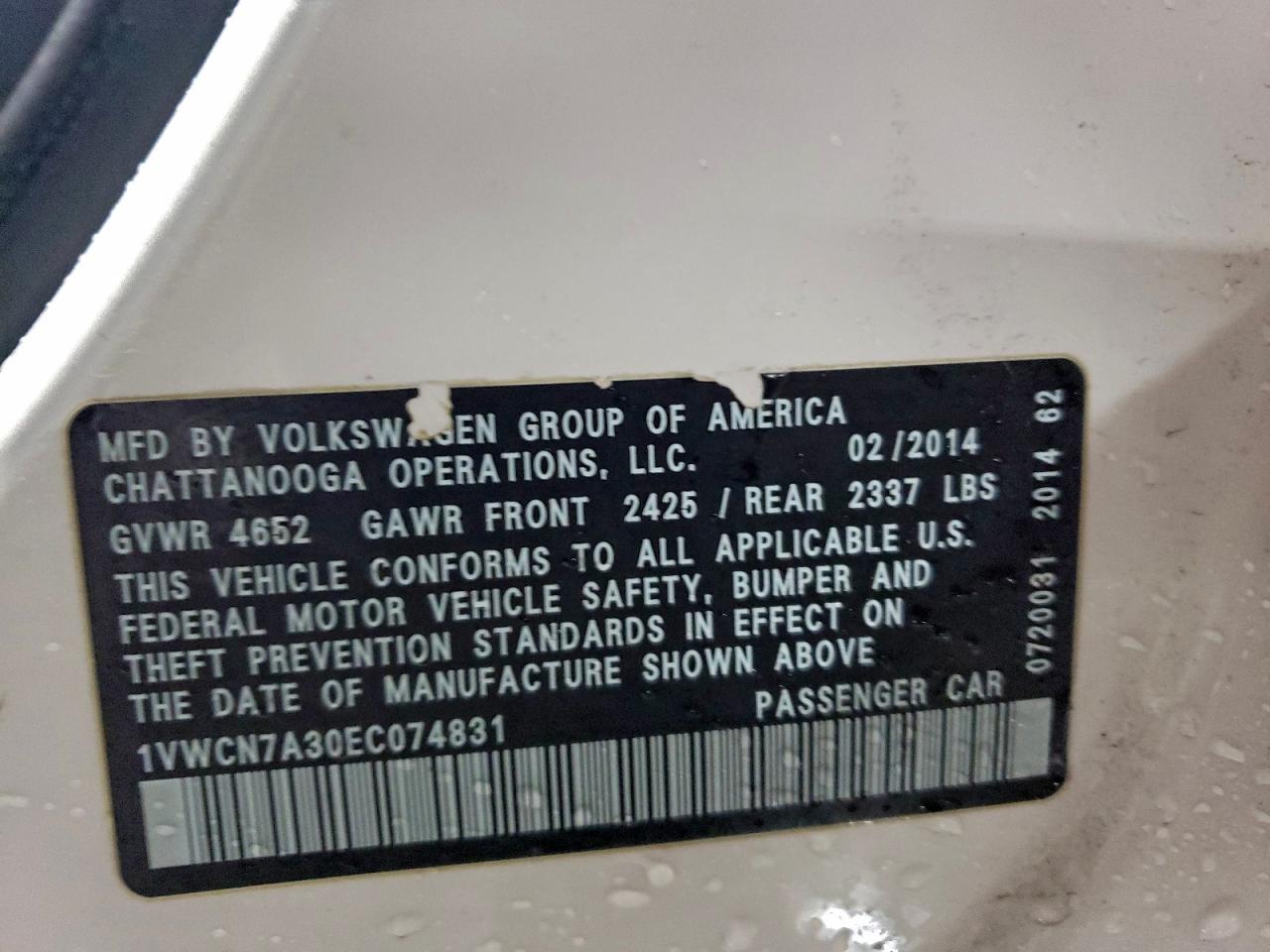 2014 VOLKSWAGEN PASSAT SEL photo 34