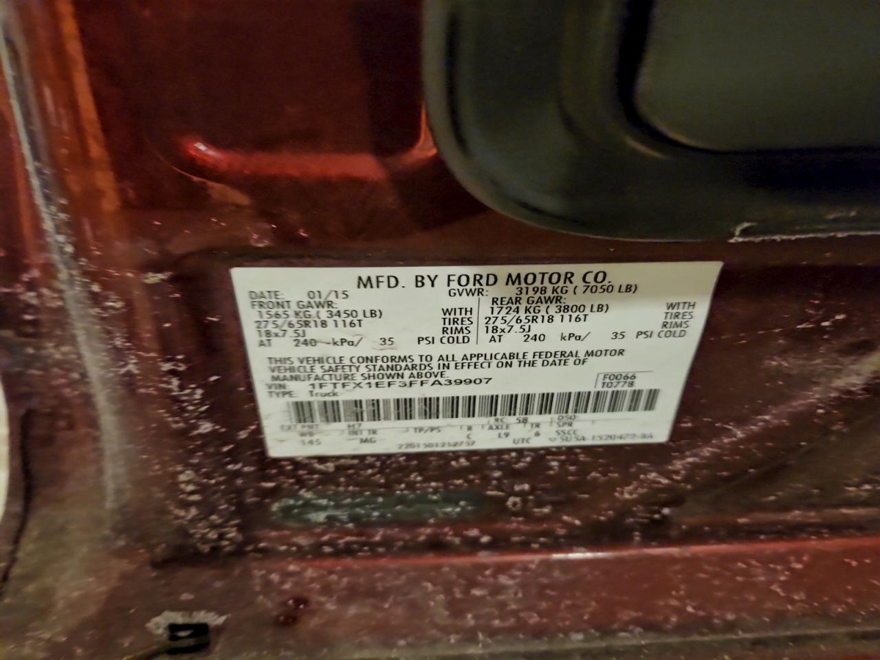 2015 FORD F150 SUPER CAB photo 12