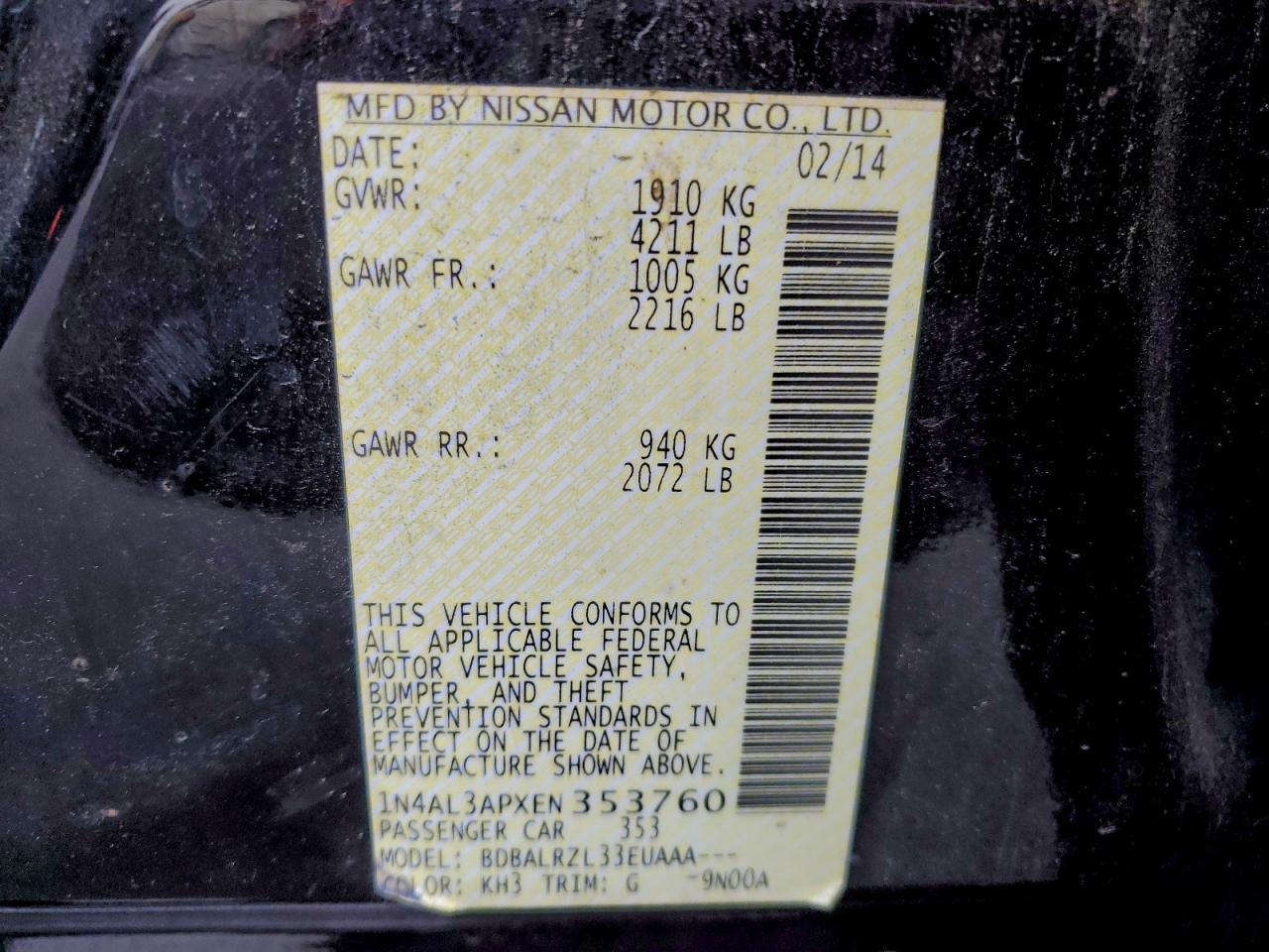 2014 NISSAN ALTIMA 2.5 photo 34