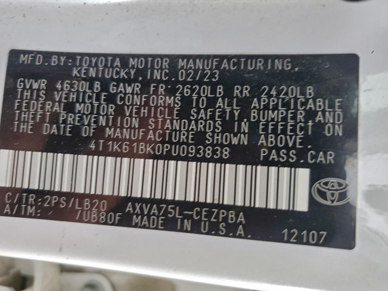 2023 TOYOTA CAMRY XSE photo 12