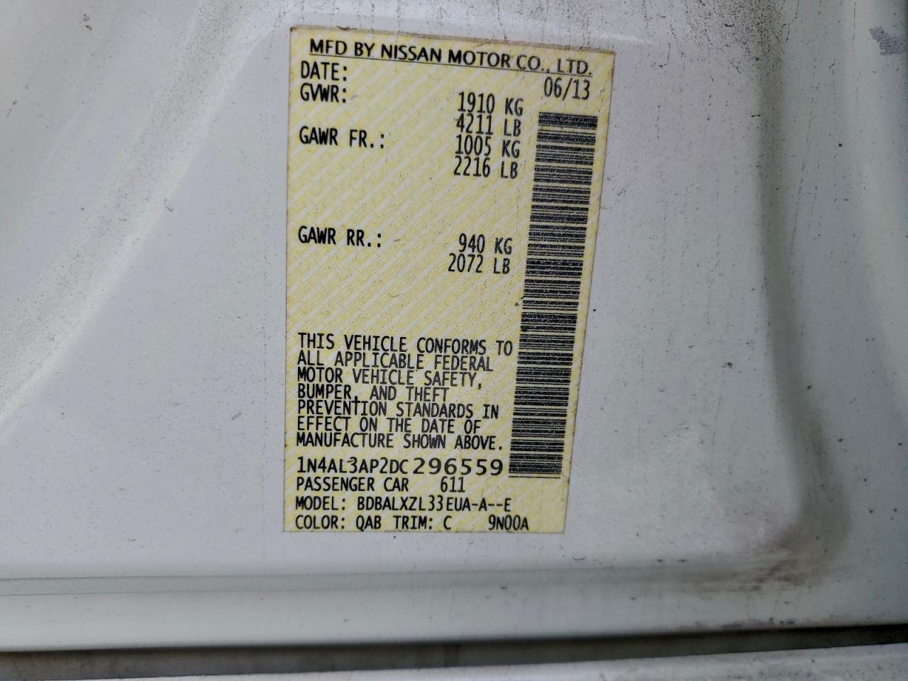 2013 NISSAN ALTIMA 2.5 photo 13