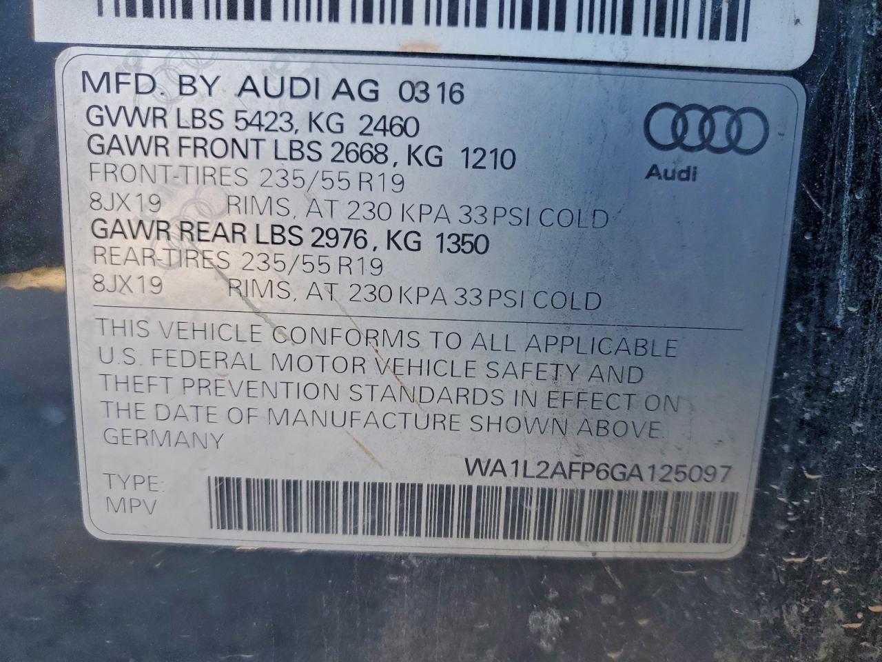 2016 AUDI Q5 PREMIUM PLUS photo 13