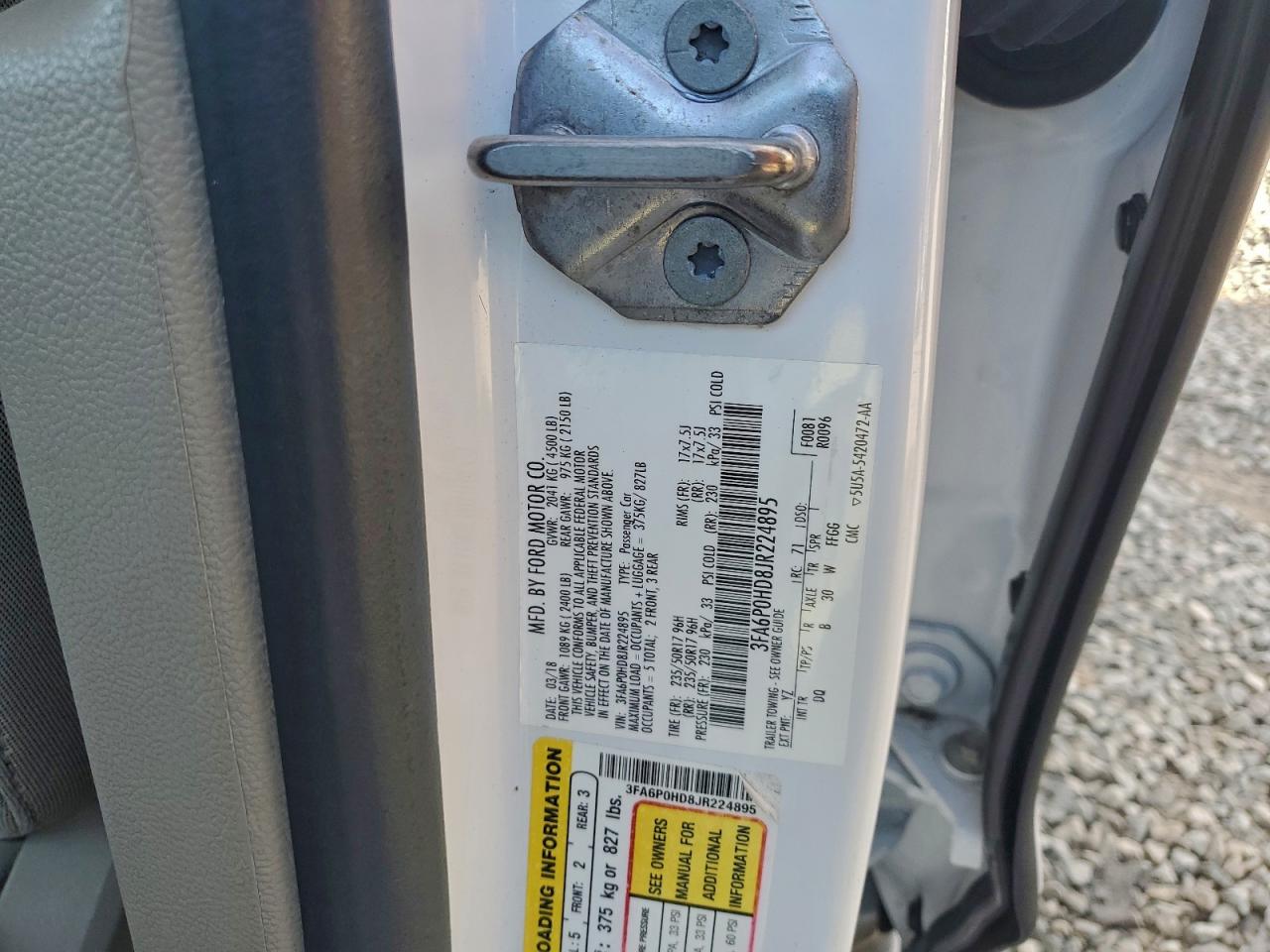 2018 FORD FUSION SE photo 13