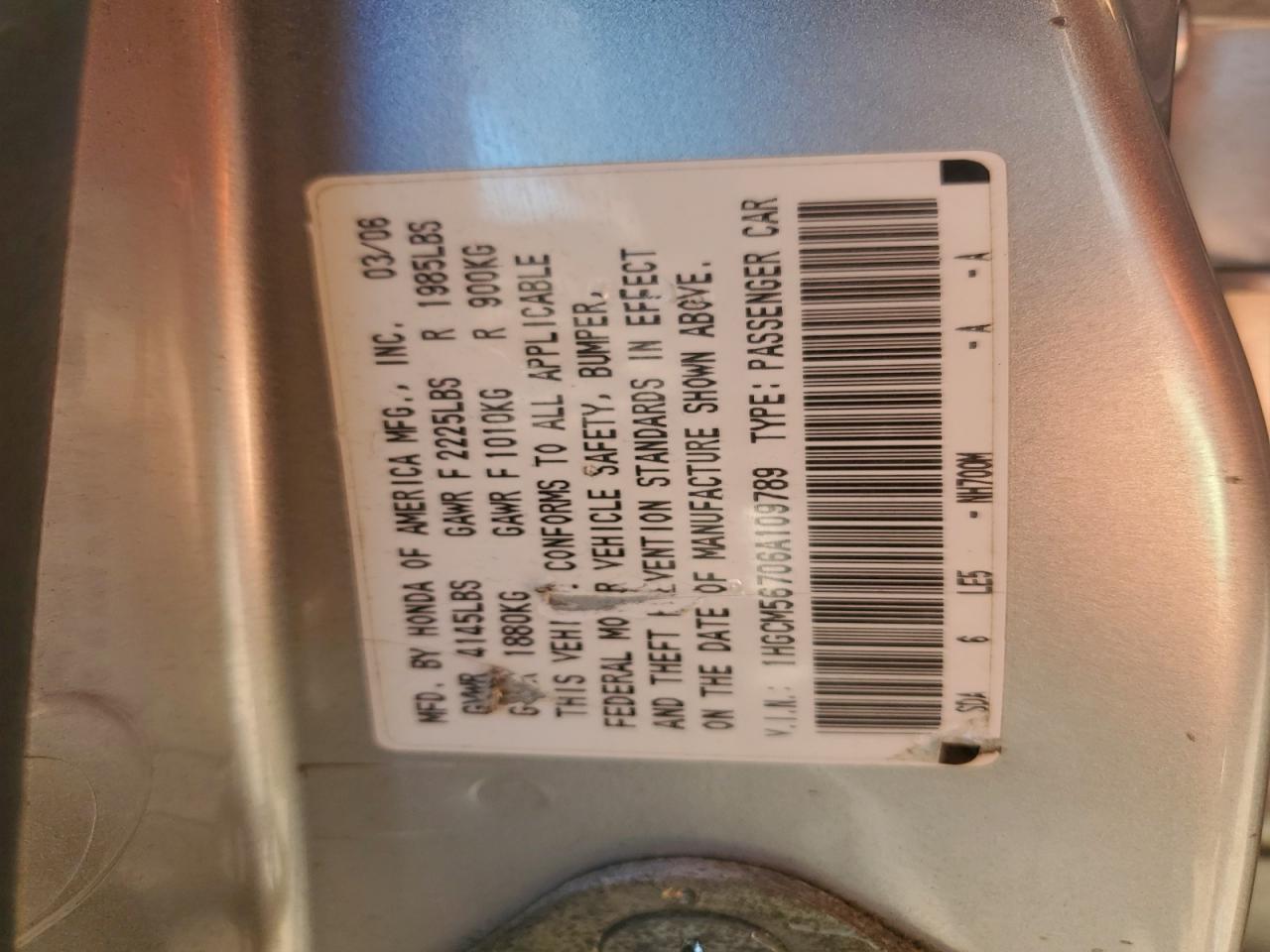 2006 HONDA ACCORD EX photo 13
