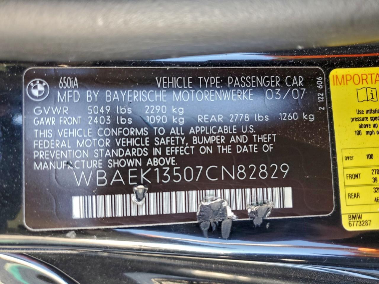 2007 BMW 650 I photo 34