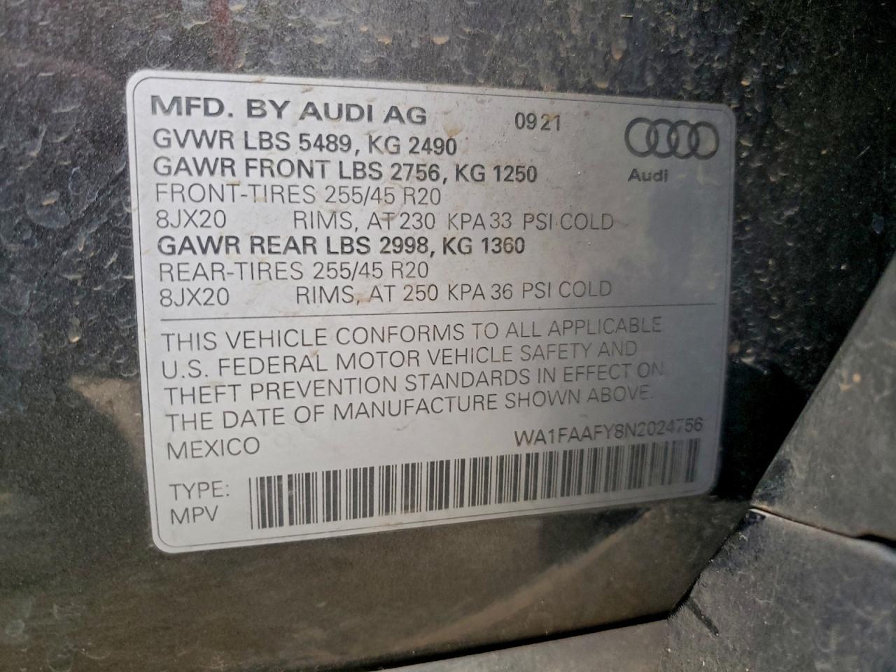 2022 AUDI Q5 PRESTIGE 45 photo 12