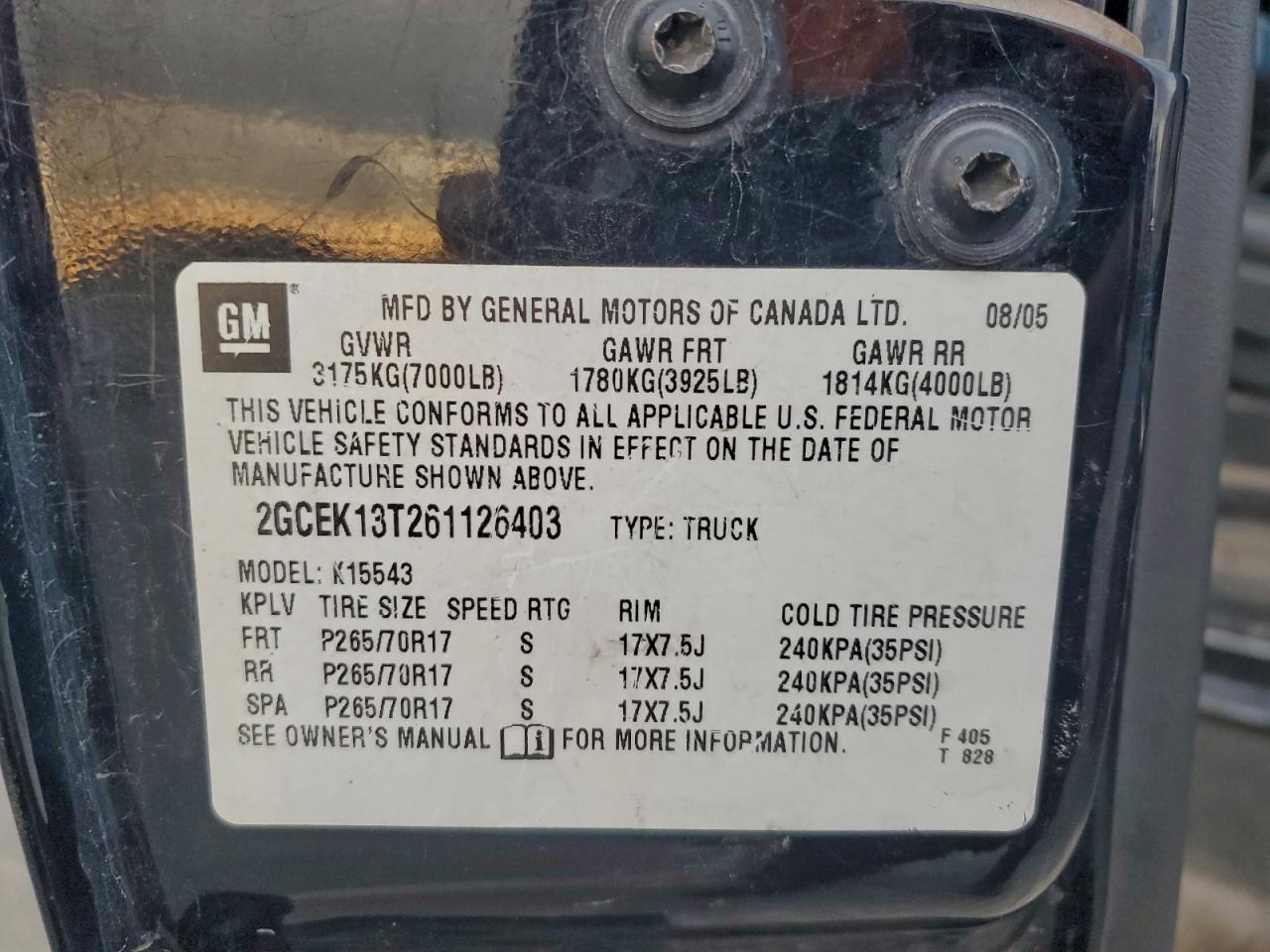 2006 CHEVROLET SILVERADO K1500 photo 12