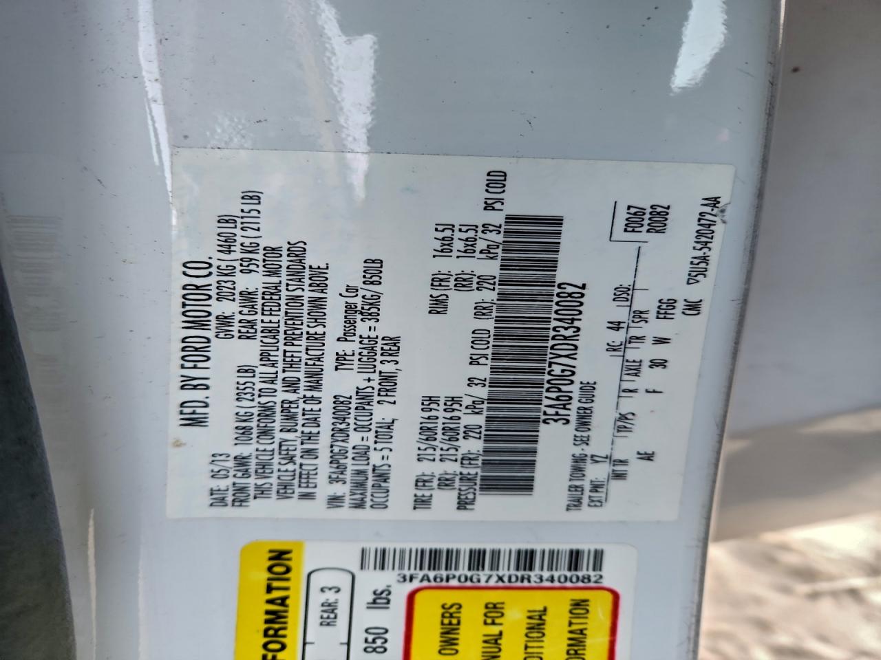2013 FORD FUSION S photo 23