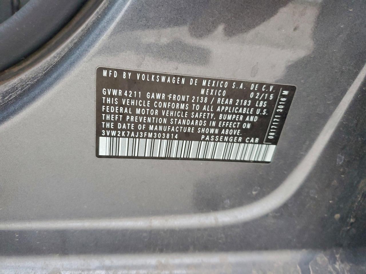 2015 VOLKSWAGEN JETTA BASE photo 23