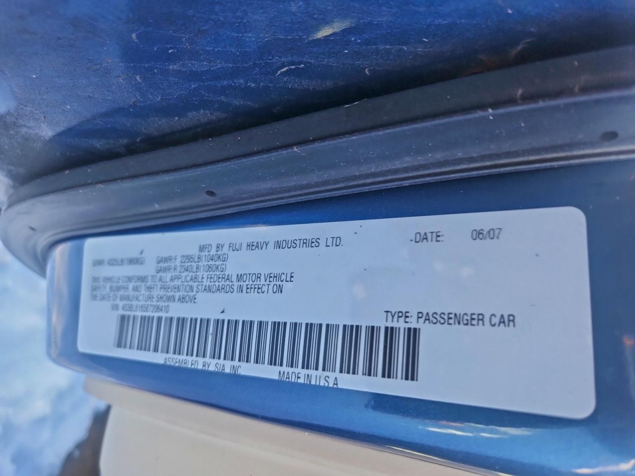 2008 SUBARU LEGACY photo 12