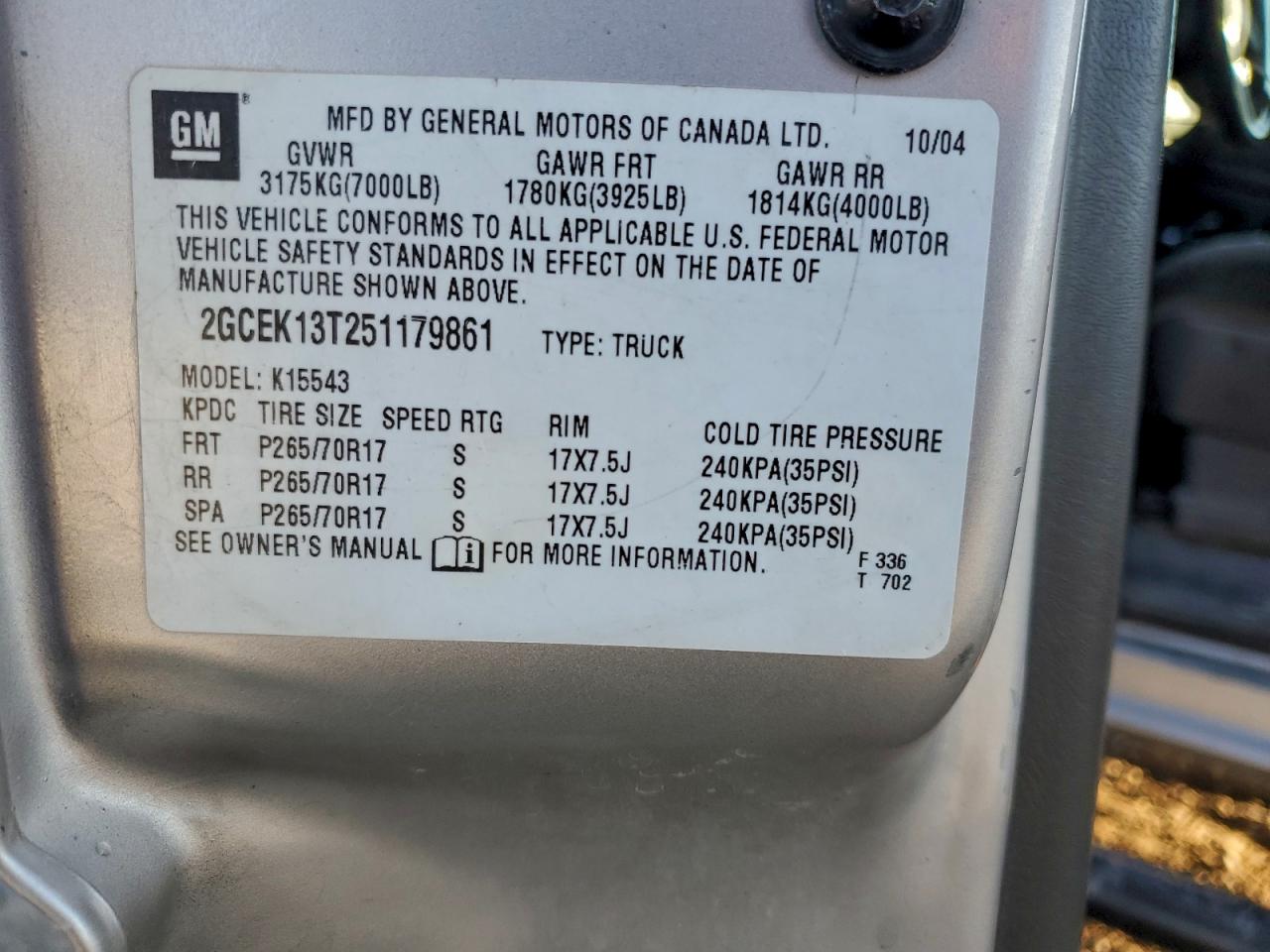 2005 CHEVROLET SILVERADO K1500 photo 12