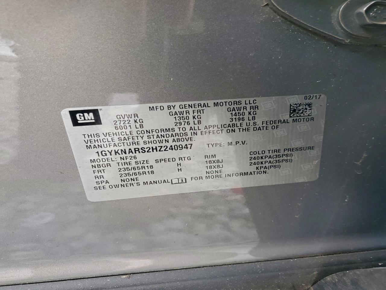 2017 CADILLAC XT5 photo 13