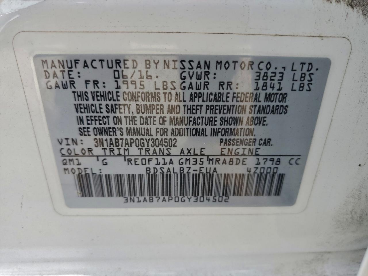 2016 NISSAN SENTRA S photo 12