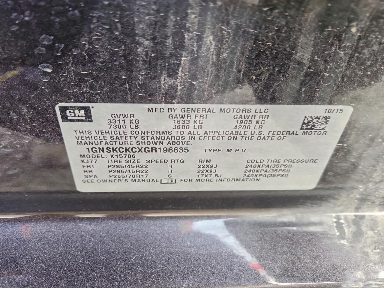 2016 CHEVROLET TAHOE K1500 LTZ photo 27