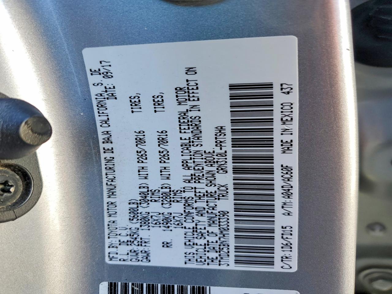 2017 TOYOTA TACOMA DOUBLE CAB photo 12