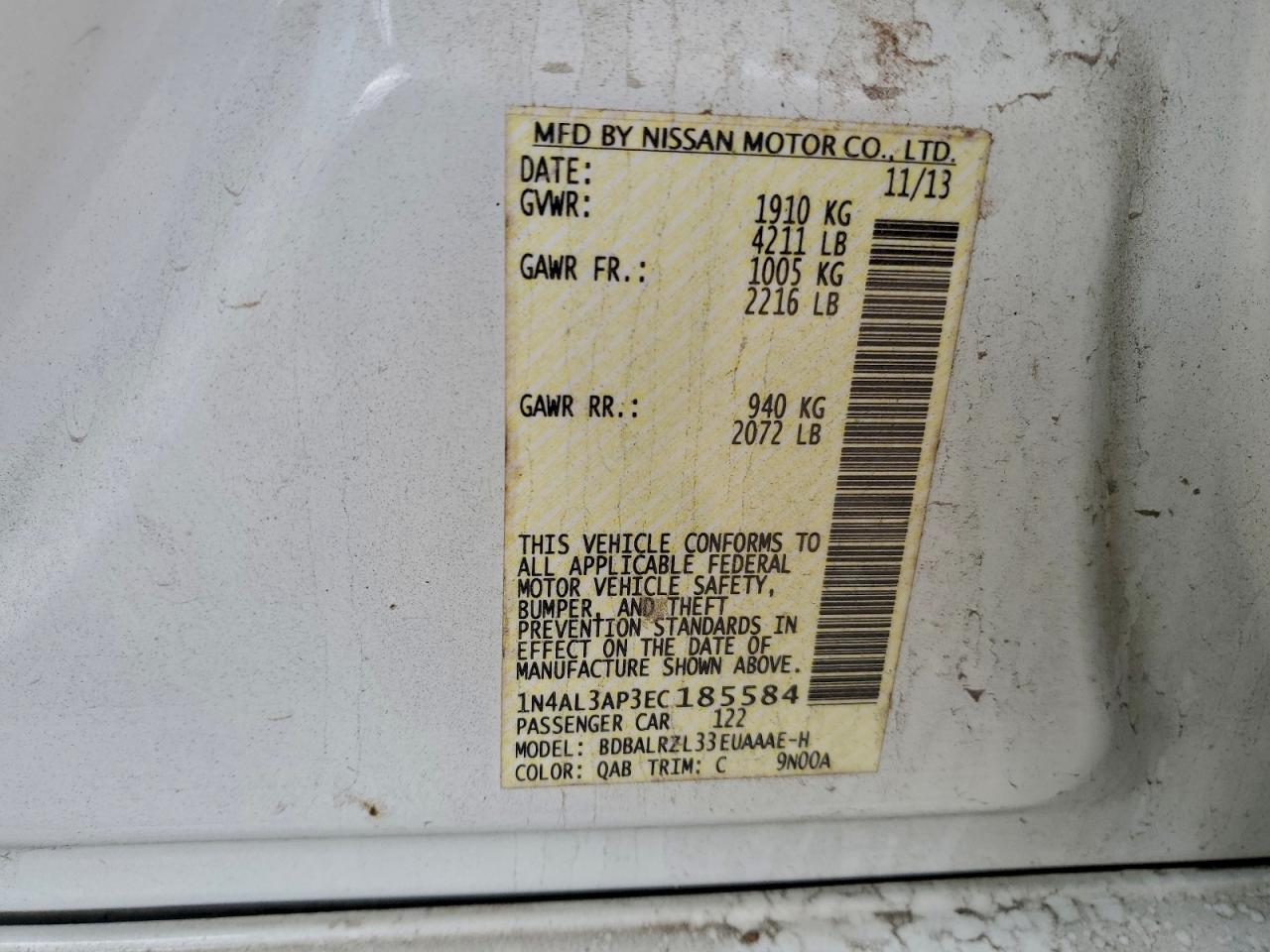 2014 NISSAN ALTIMA 2.5 photo 12