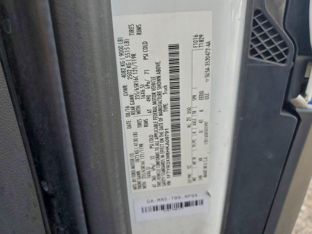 2017 FORD TRANSIT T-250 photo 13
