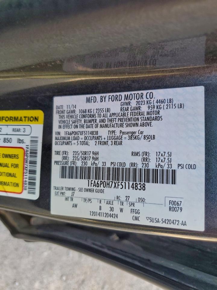 2015 FORD FUSION SE photo 13